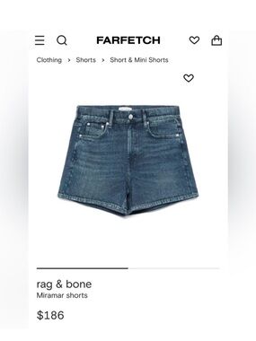 rag & bone Miramar High-Rise Denim Shorts - Indigo